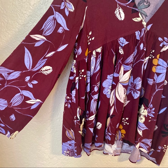 FREE PEOPLE Bella Floral Print Tunic Size Medium - Picture 5 of 9
